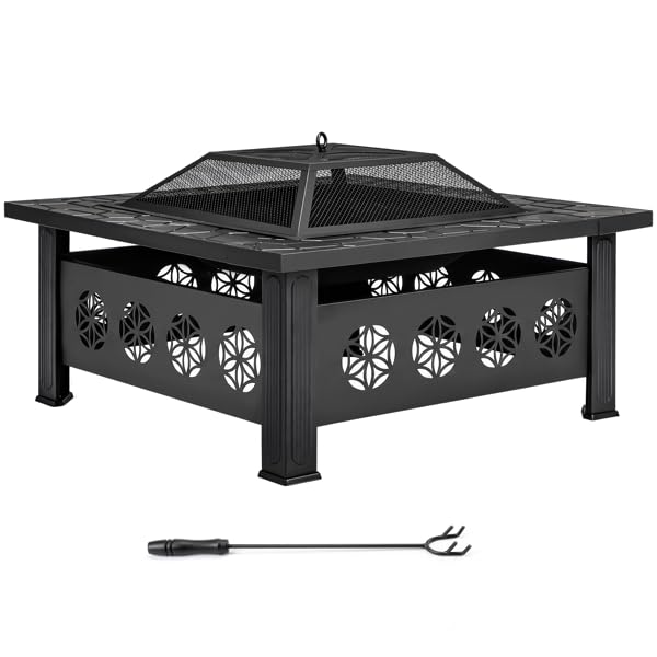 32 Inch Square Wood Burning Fire Pit Table N200782