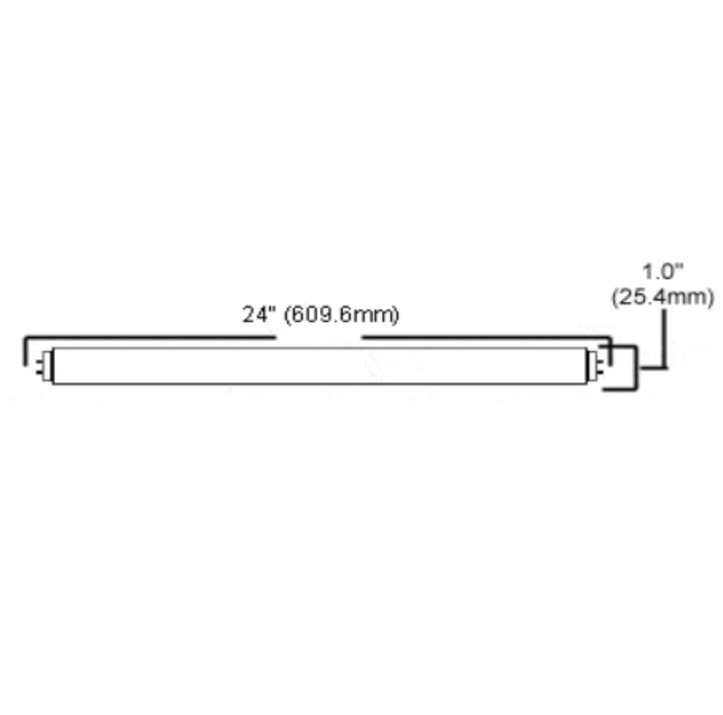 24 Inch T8 Fluorescent Tube Light Bulb 17W 4100K Cool White 2800 Lumen G13 Bi-Pin Base Pack of 25 Y309