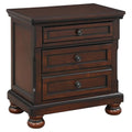 Brown Cherry 3 Drawer Wood Nightstand W485511