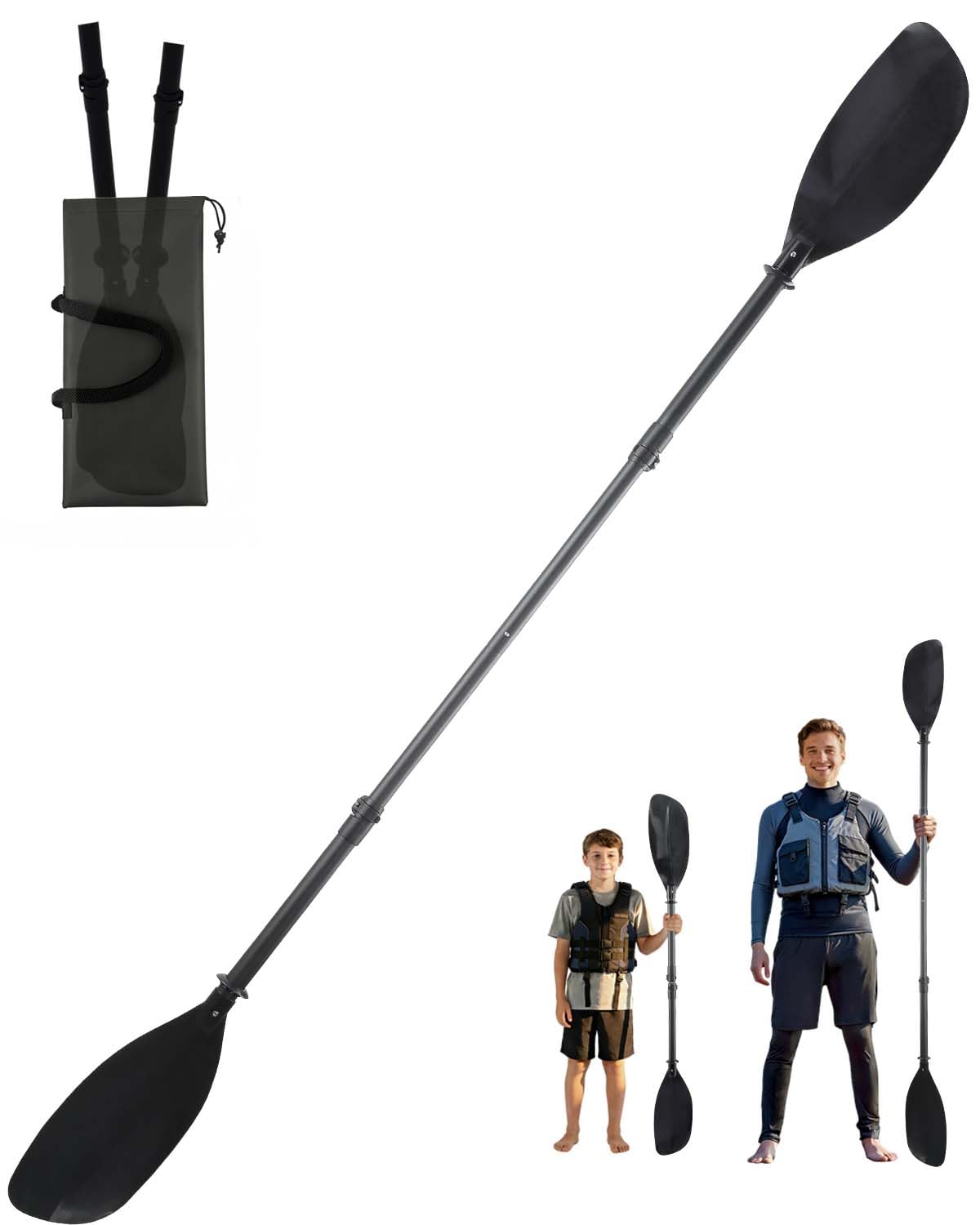 Adjustable Kayak Paddle 60-90" Stainless Steel I529