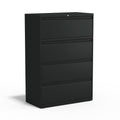 4 Drawer Black Lateral File Cabinet I35411