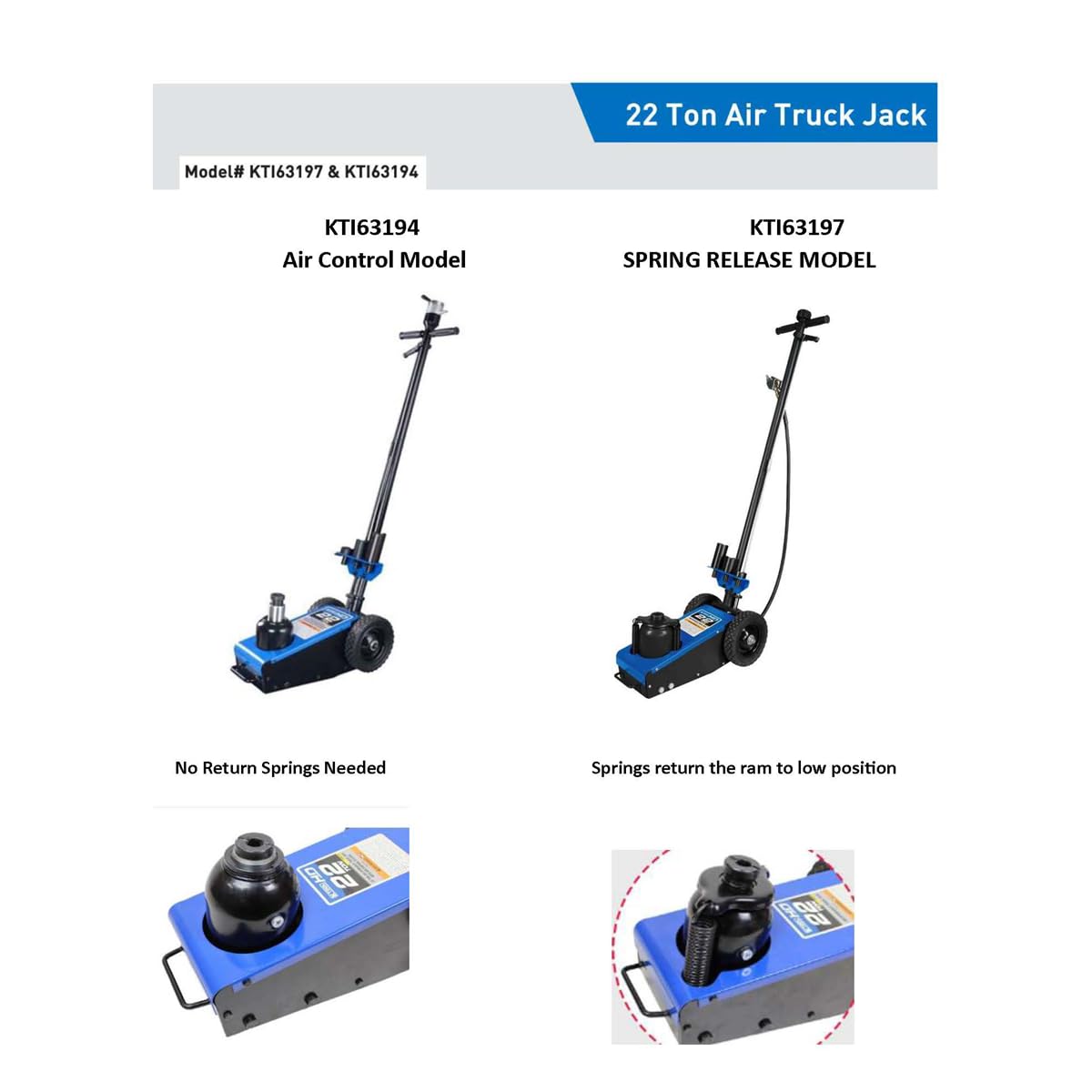 22 Ton Air Hydraulic Truck Jack 44,000 lbs R1931