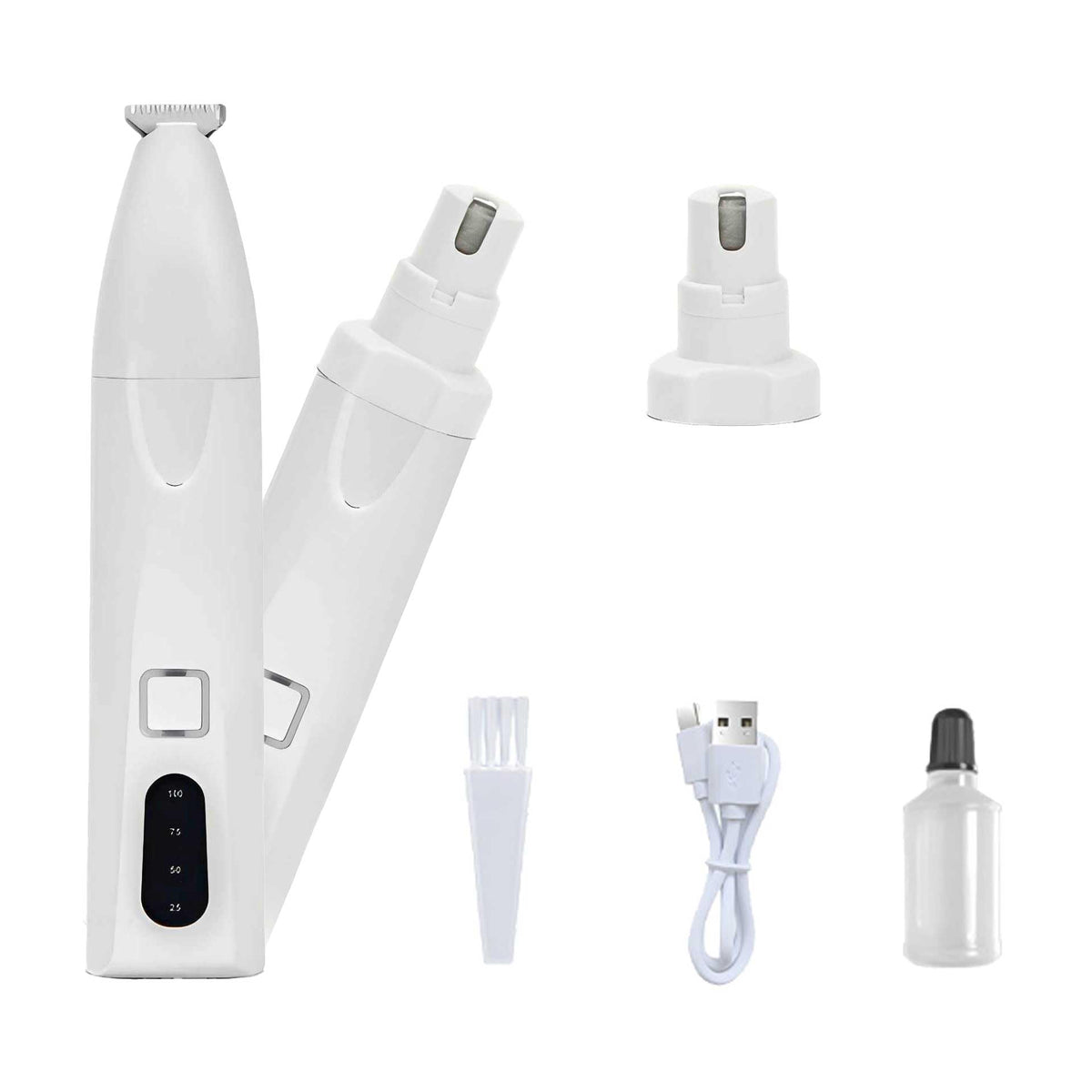 Quiet 2-in-1 Pet Hair Trimmer & Nail Grinder with LED Light T915