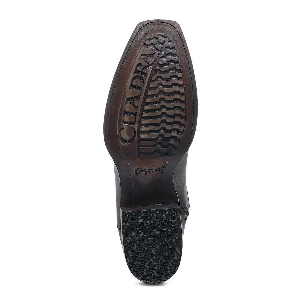 Brown Ostrich Leg Leather Cowboy Boots O771