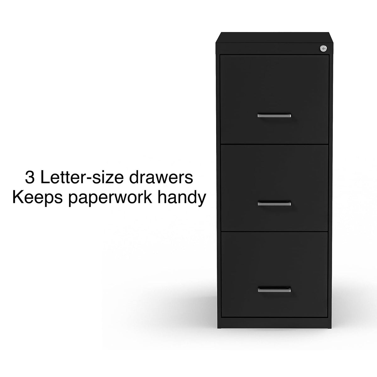 Black 3 Drawer Letter Legal Locking File Cabinet V916834