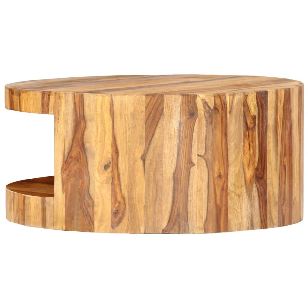 Round Wood Coffee Table with Storage O3141