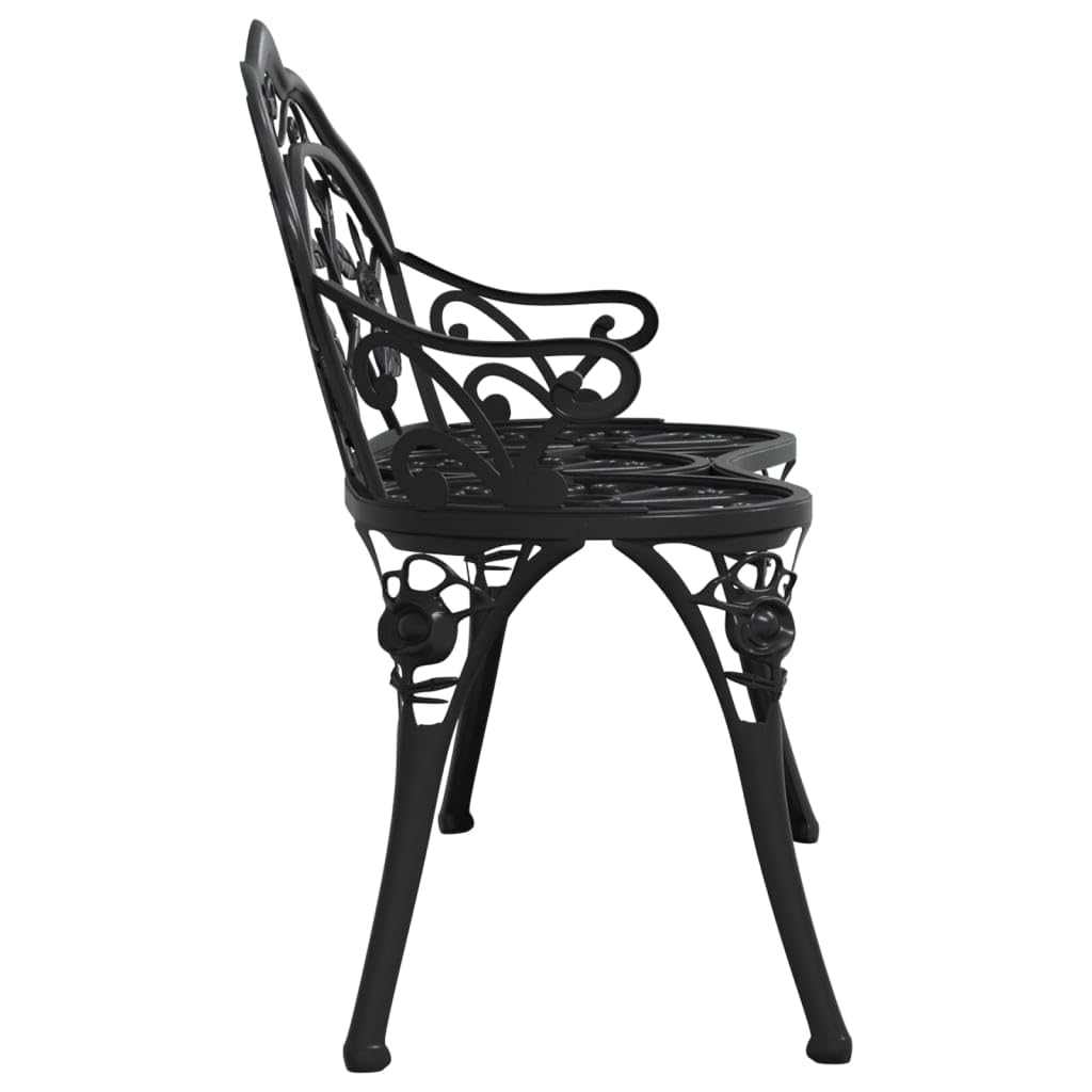 Cast Aluminum Black Patio Bench X37251