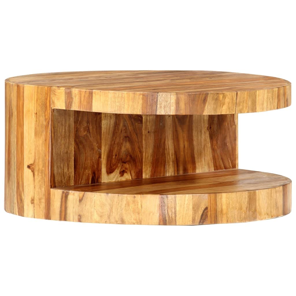 Round Wood Coffee Table with Storage O3141