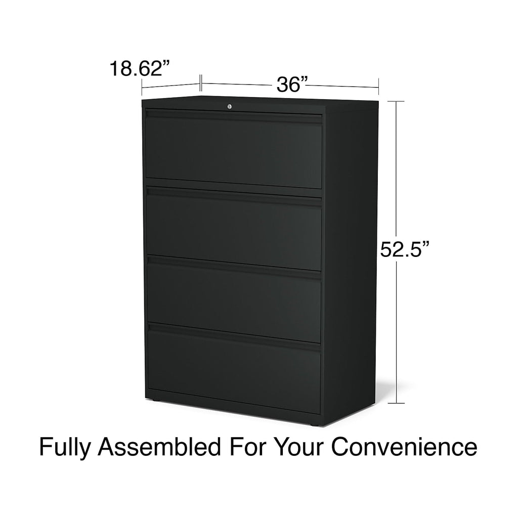 4 Drawer Black Lateral File Cabinet I35411