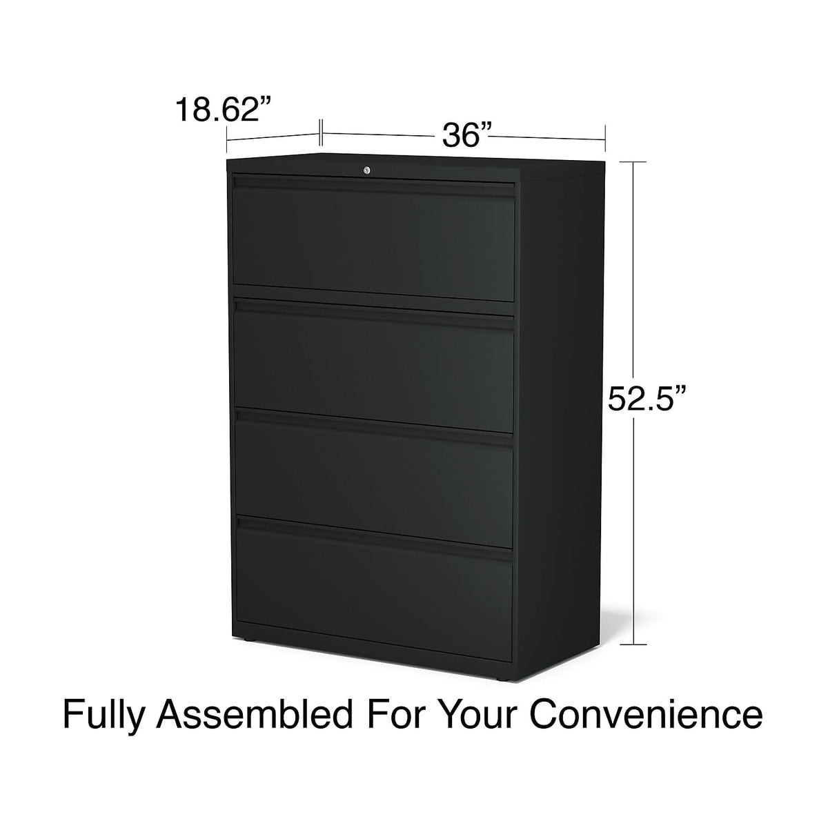 4 Drawer Black Lateral File Cabinet I35411