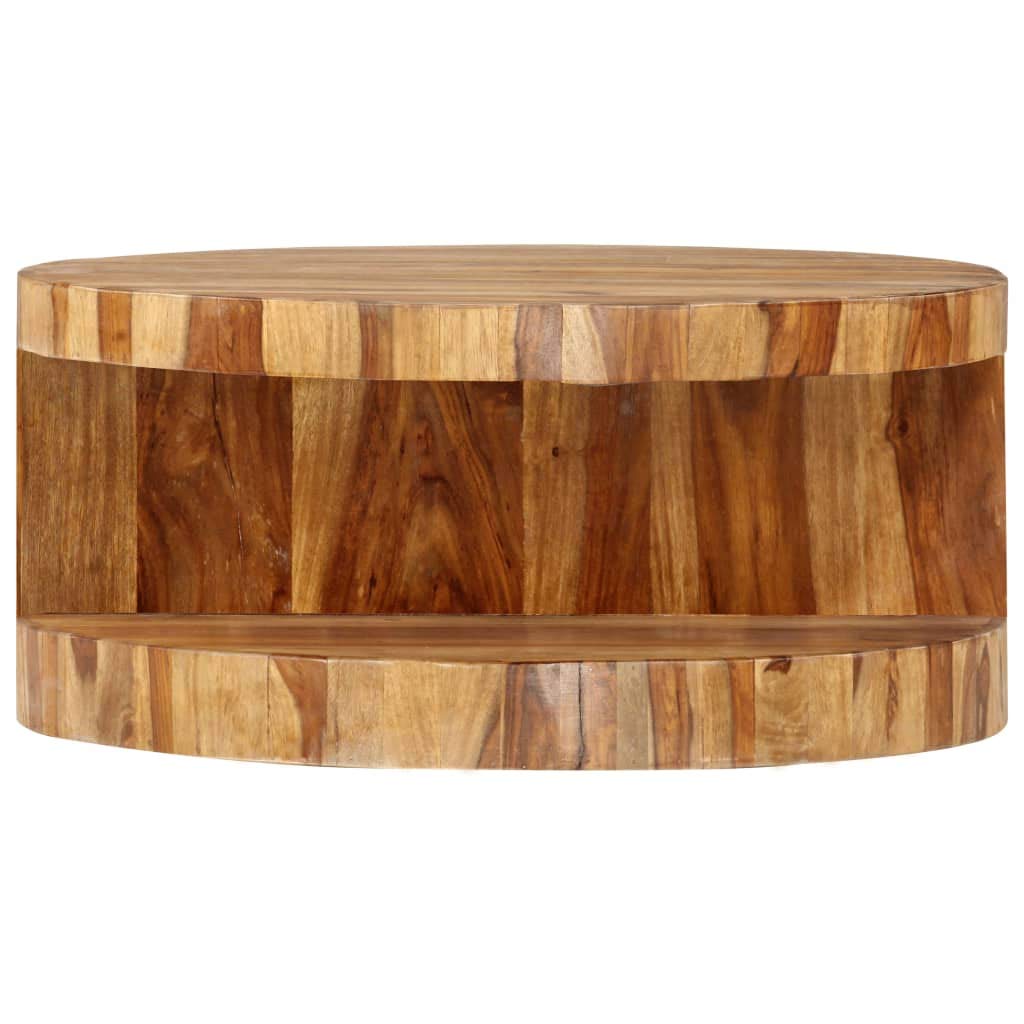 Round Wood Coffee Table with Storage O3141