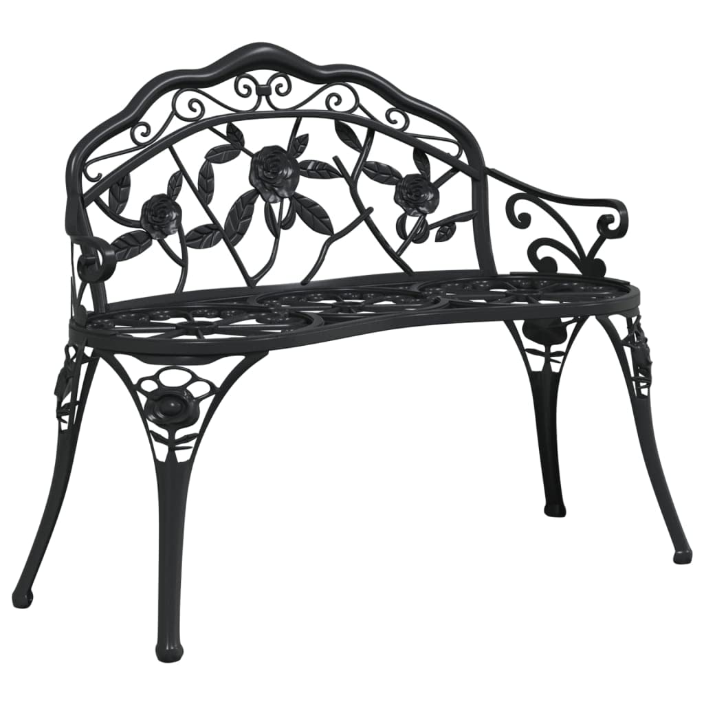 Cast Aluminum Black Patio Bench X37251