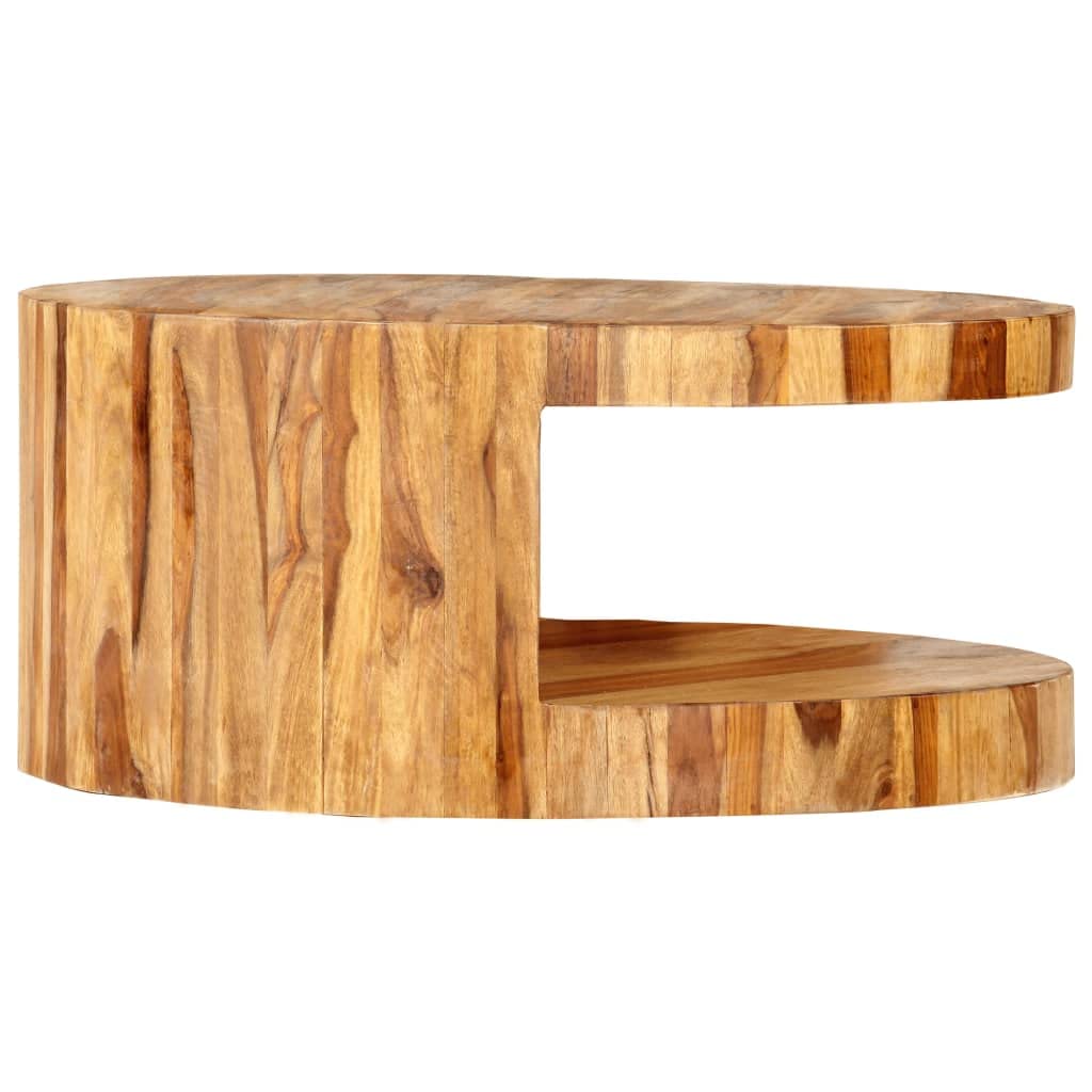 Round Wood Coffee Table with Storage O3141