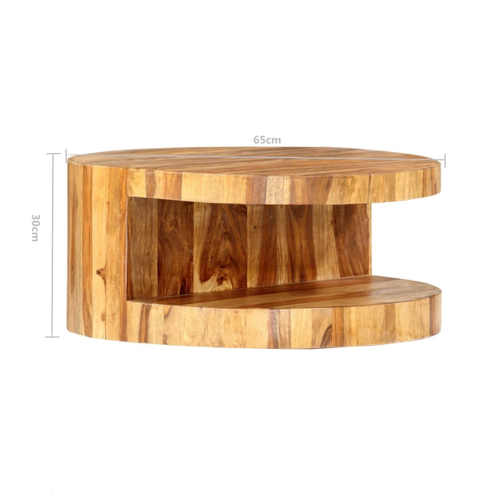 Round Wood Coffee Table with Storage O3141