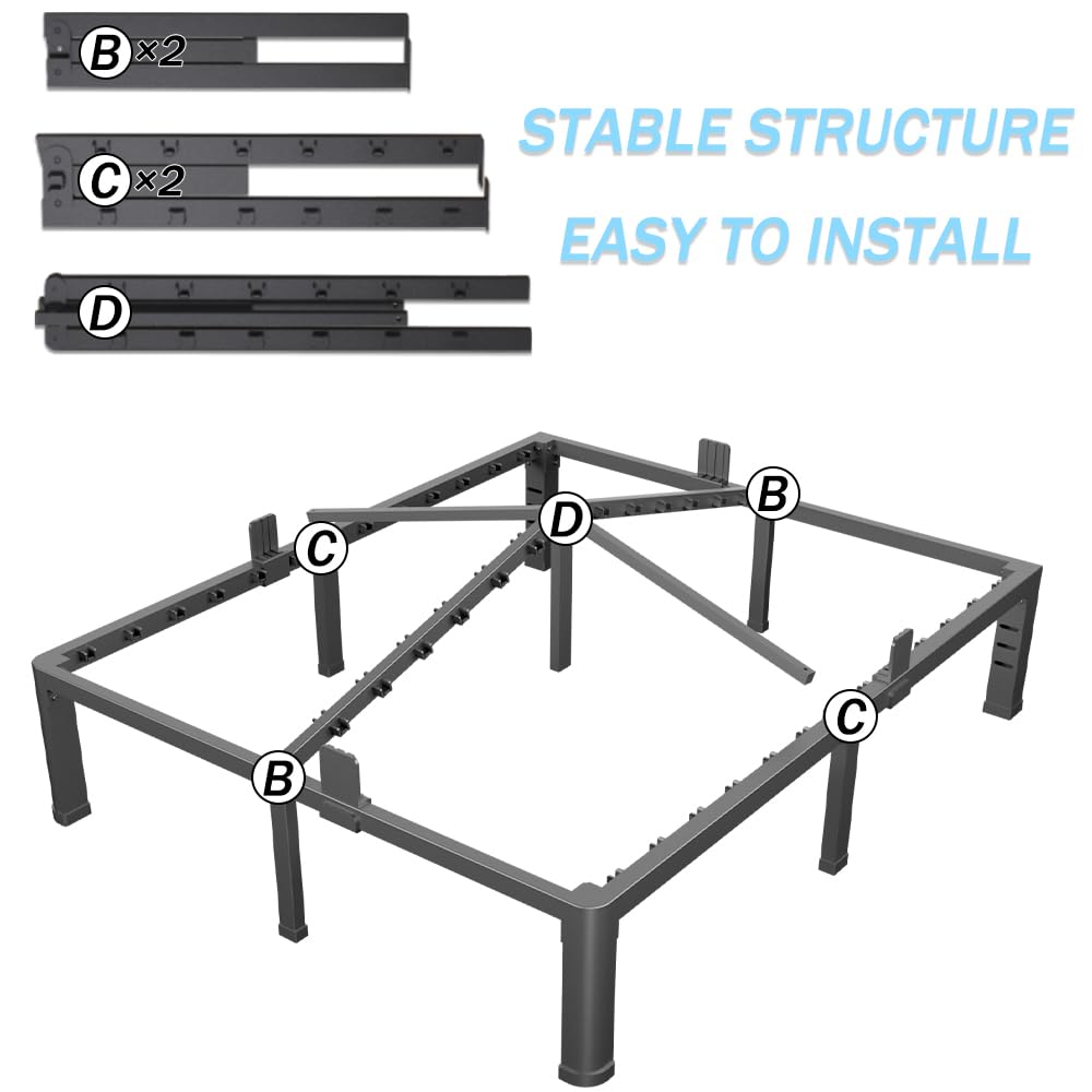 10 Inch Queen Metal Bed Frame with Headboard Z654