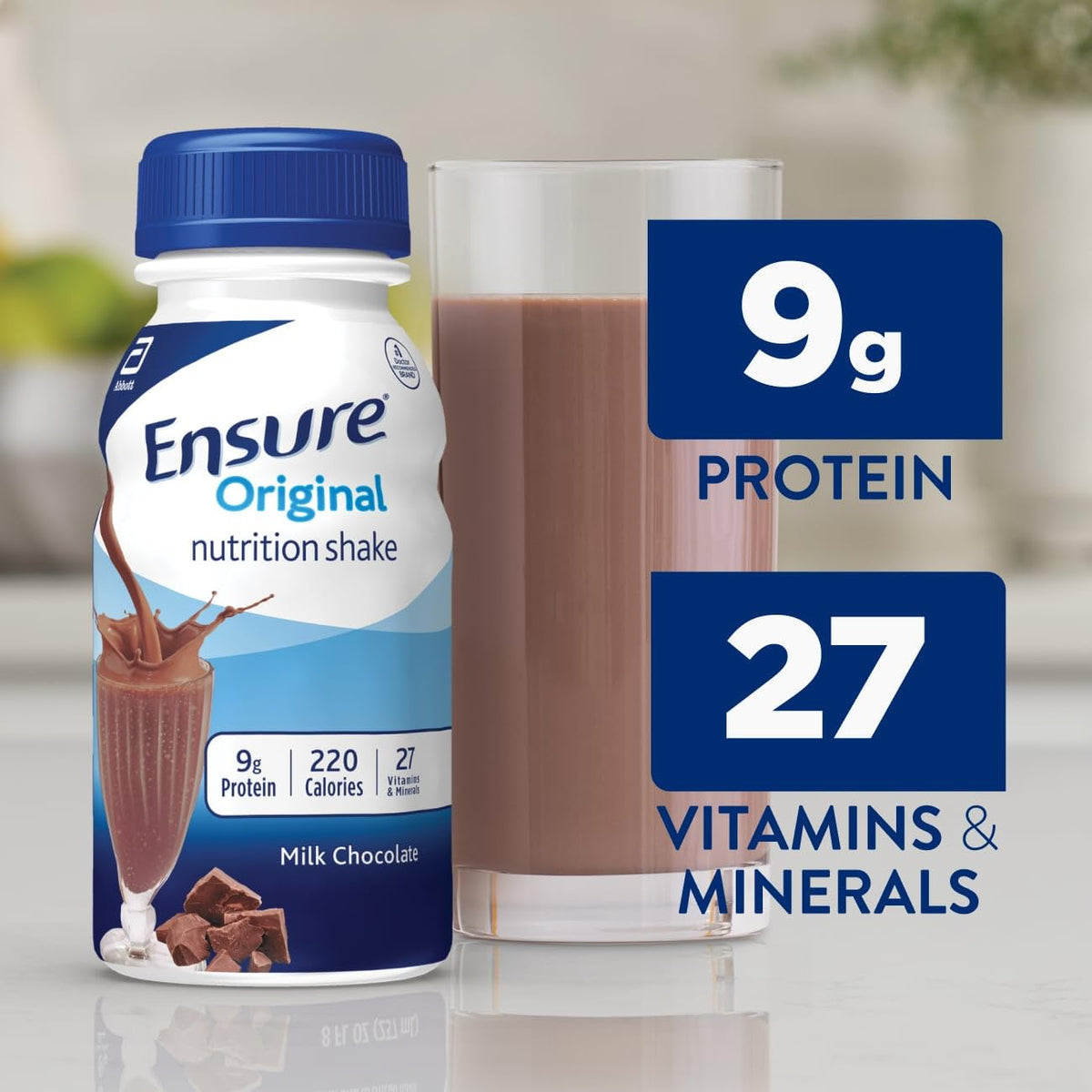 Original Nutrition Shake 9 grams Protein Milk Chocolate 8 fl oz 24 Count P271