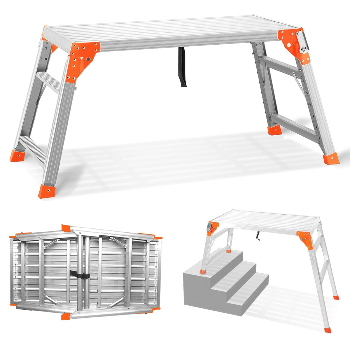 Adjustable Aluminum Folding Work Platform 330 lbs Capacity C477