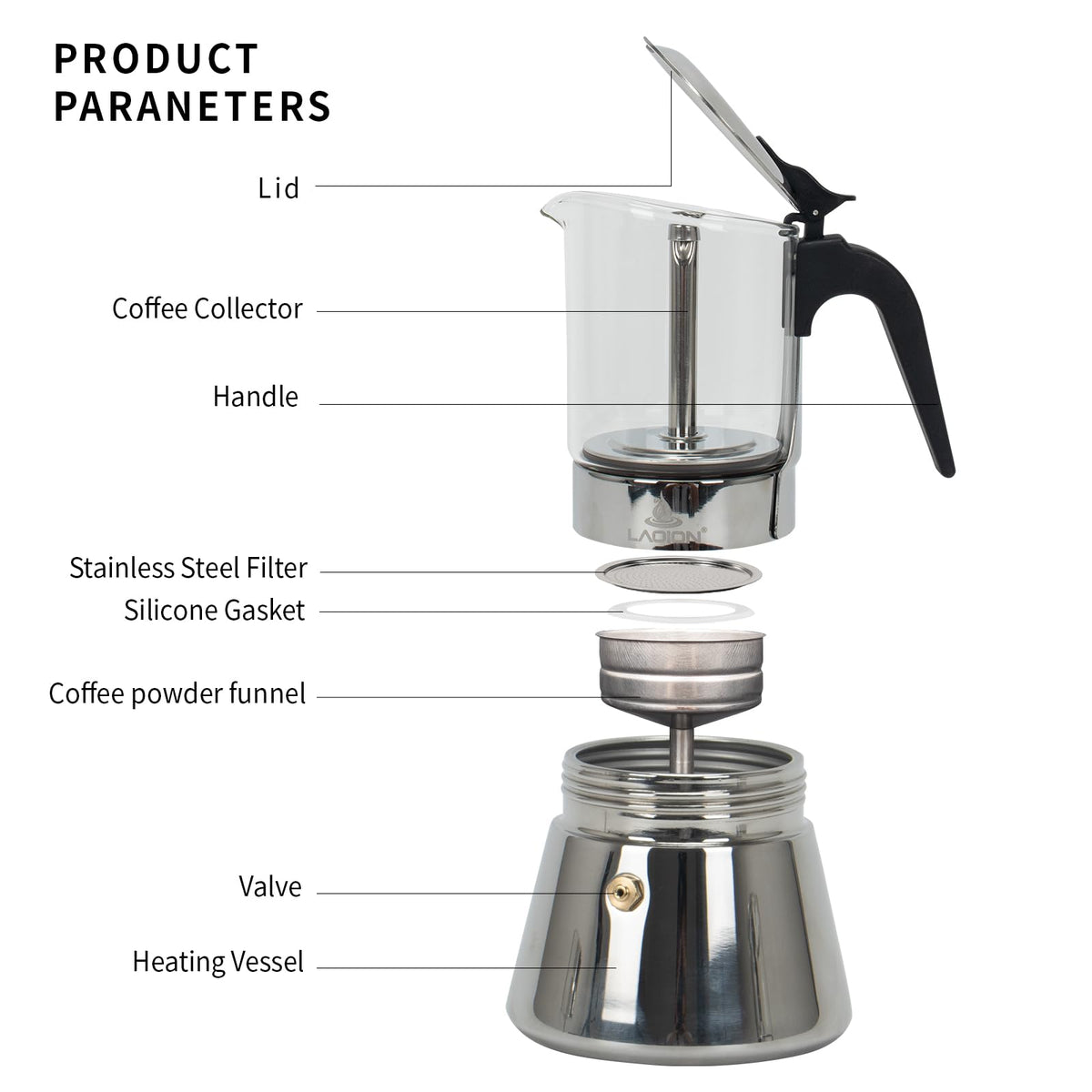 Stovetop Espresso Maker 6 Cup Moka Pot T936