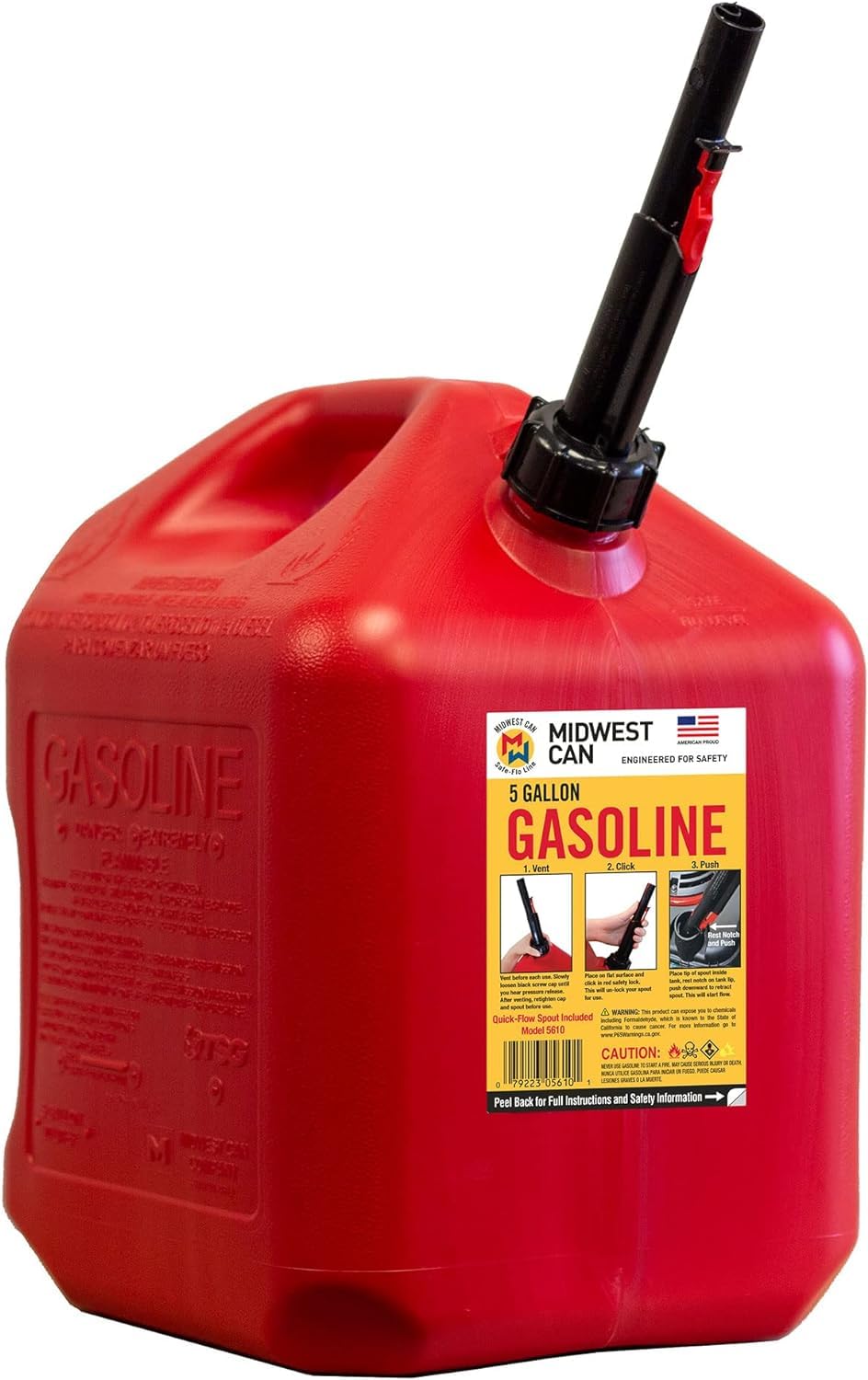 5-Gallon Gas Can Fuel Container with Spout W77877