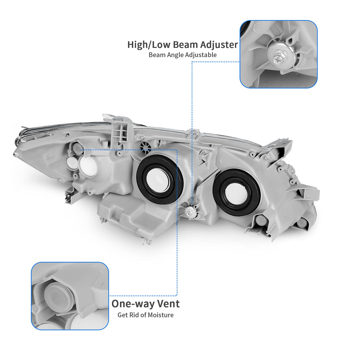 Headlight Assembly Chrome T1798