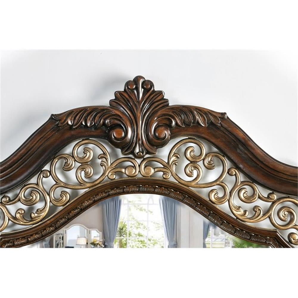 King Wood Panel Bed in Brown Cherry S6775