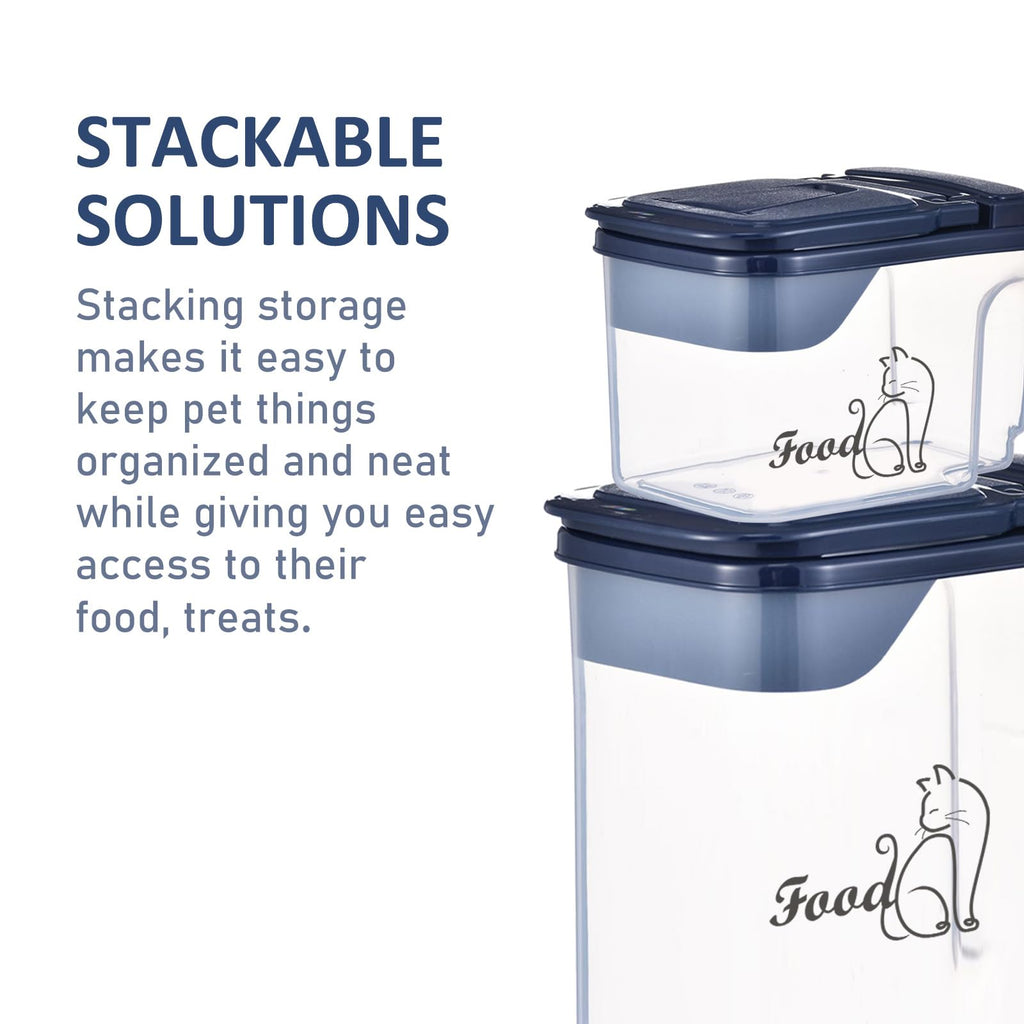 2 Pcs Airtight Pet Food Containers with Pour Spout O8694