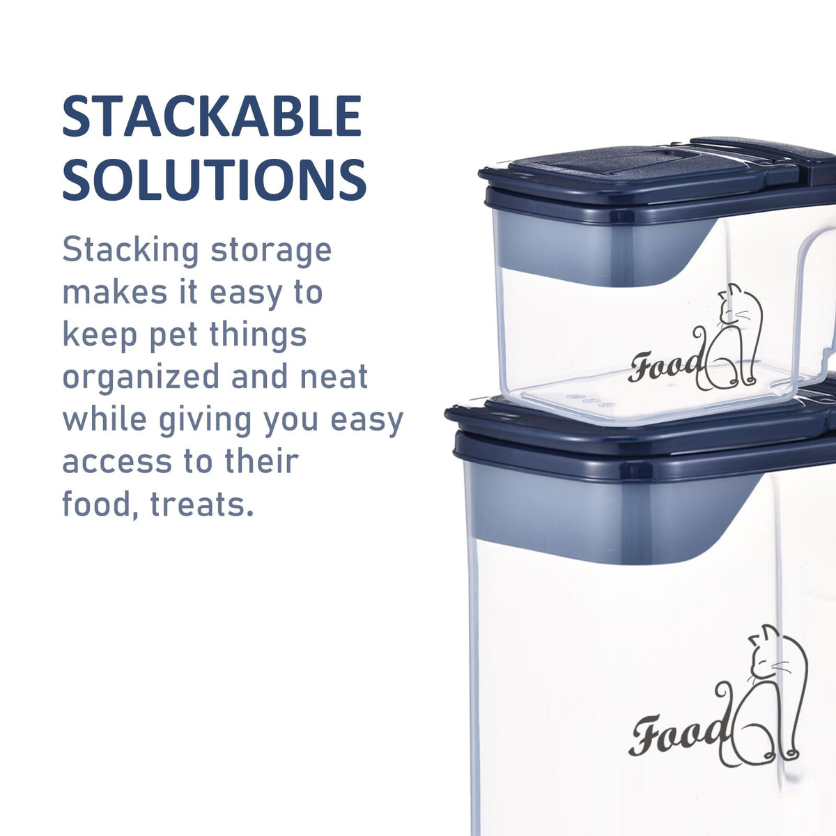 2 Pcs Airtight Pet Food Containers with Pour Spout O8694
