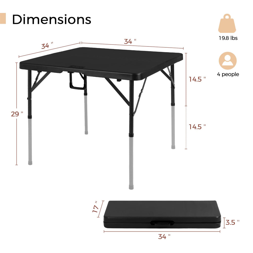 34" Black Folding Card Table Z85522