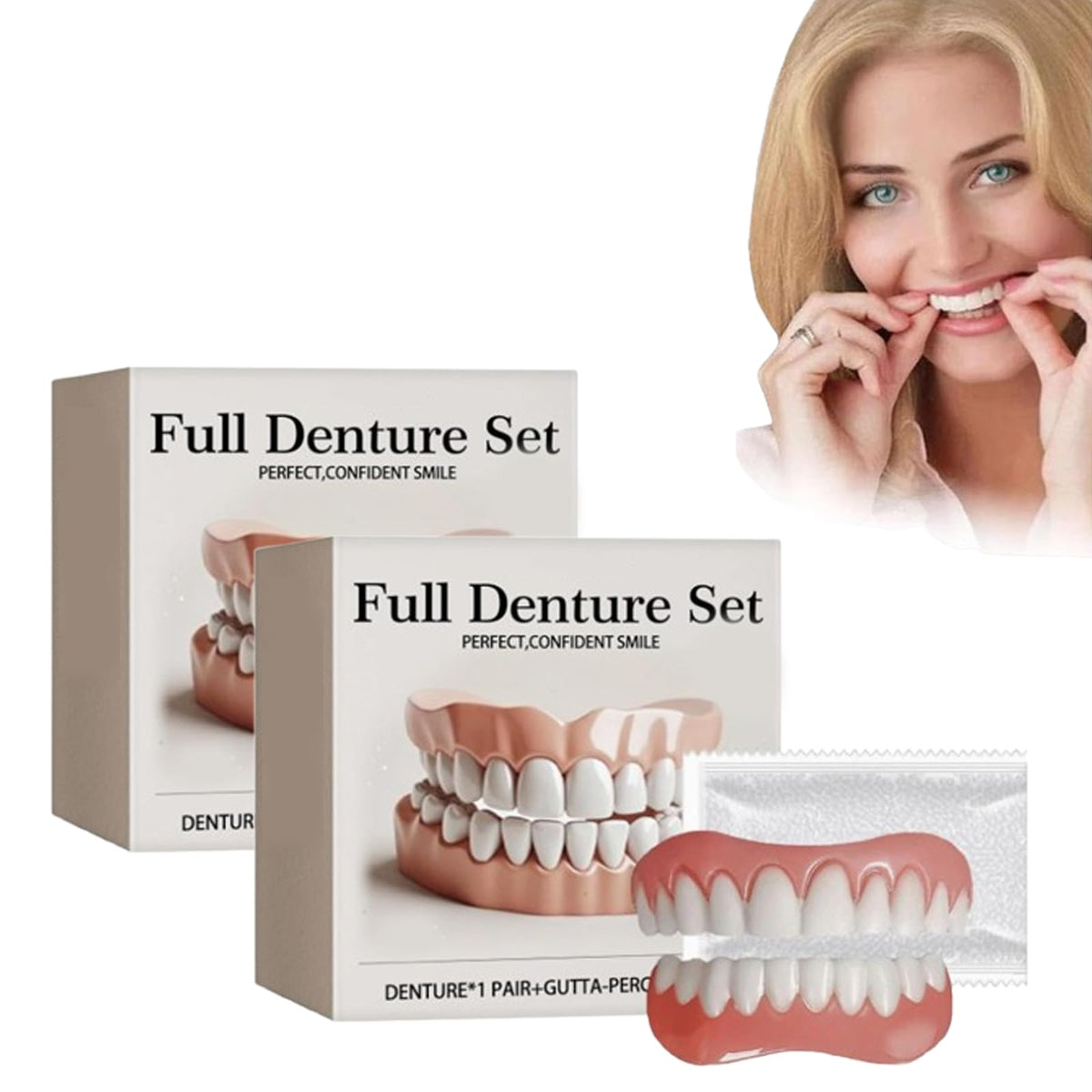 Upper and Lower Silicone Denture Set (2pcs) R62256