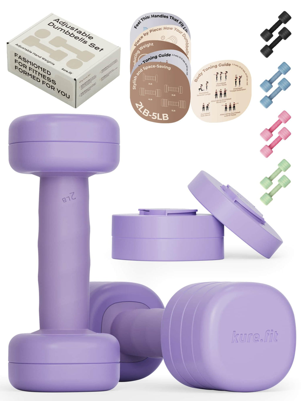 Adjustable Dumbbell Set 2LB 3LB 4LB 5LB H779