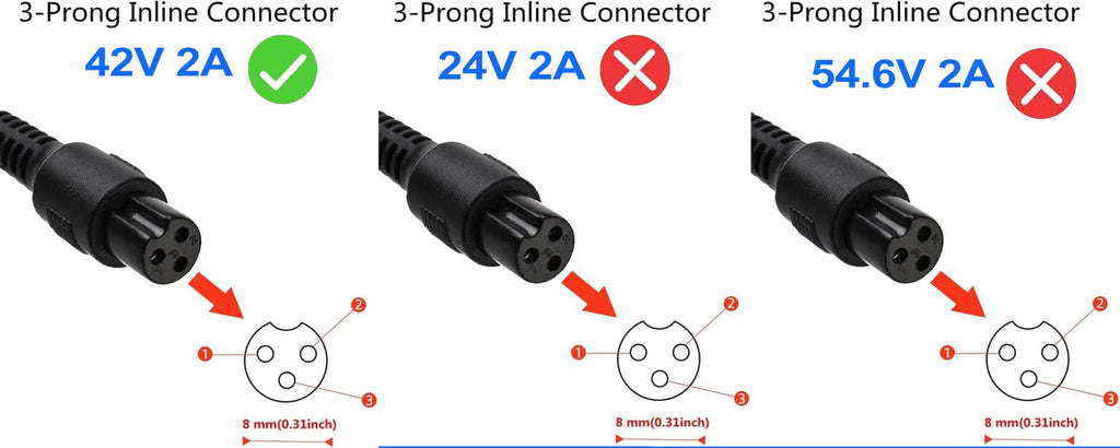 42V 2A Power Adapter with 3-Prong Inline Connector Q332643