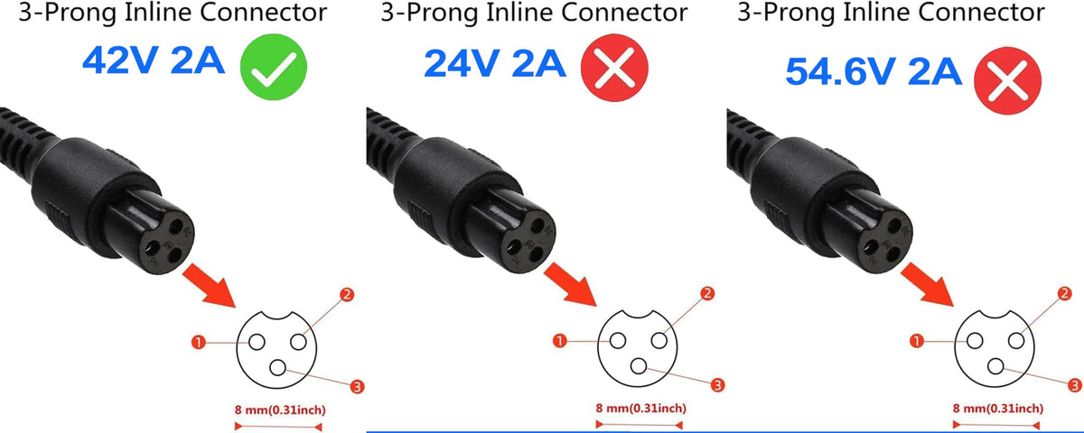 42V 2A Power Adapter with 3-Prong Inline Connector Q332643