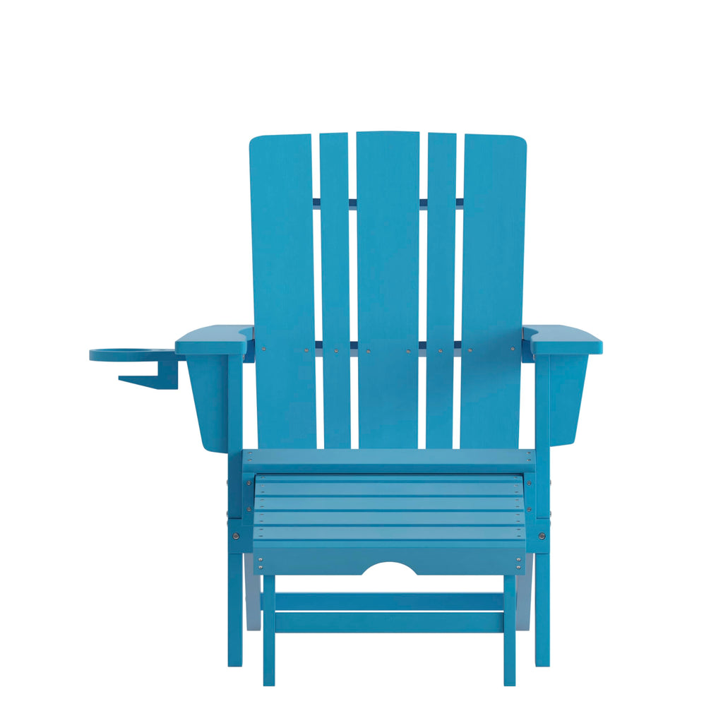 Blue Adirondack Lounge Chair with Ottoman J401174