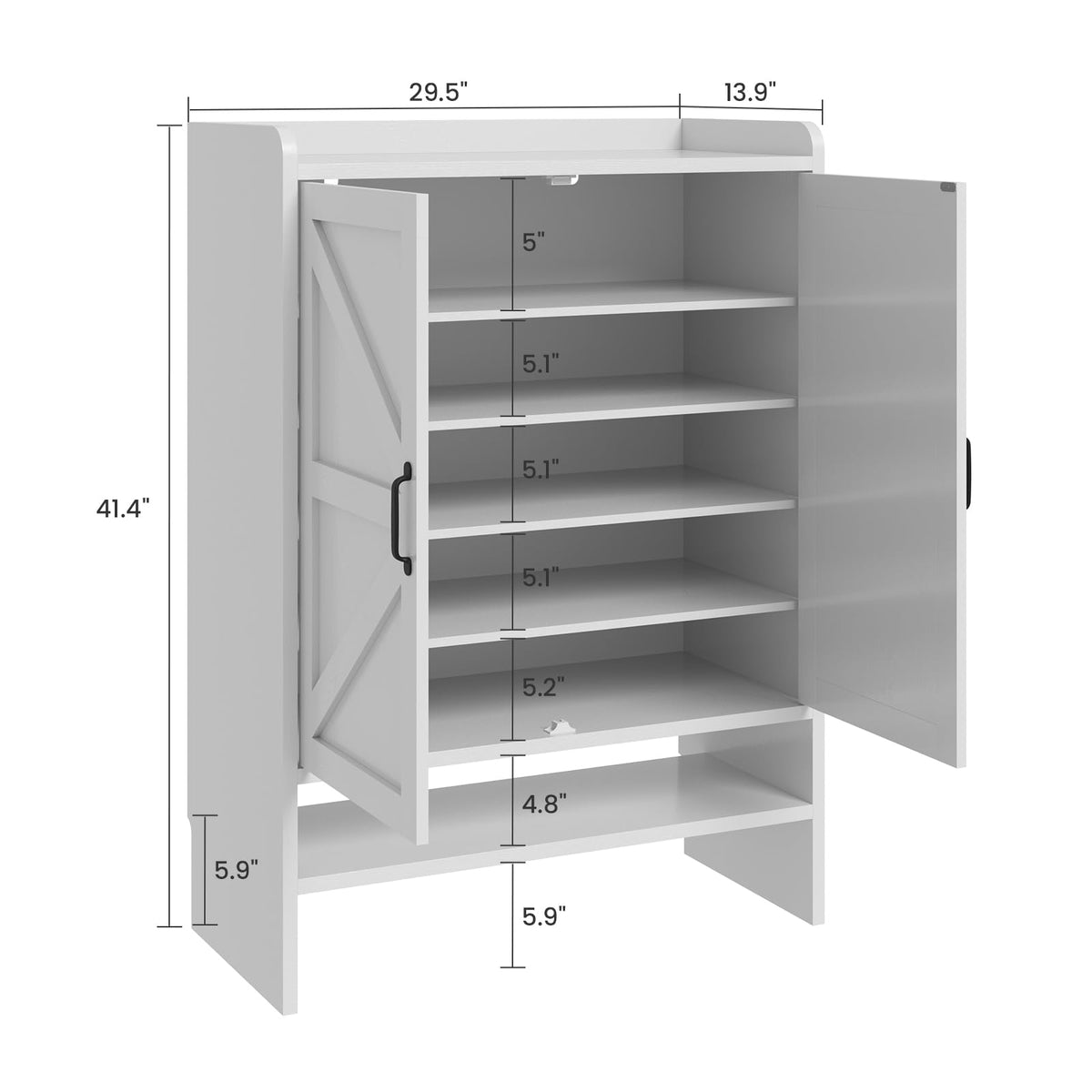 White 5-Tier Shoe Storage Cabinet Z382