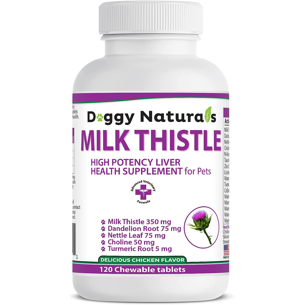 Milk Thistle Liver Health Supplement for Dogs 120 tabs N980477