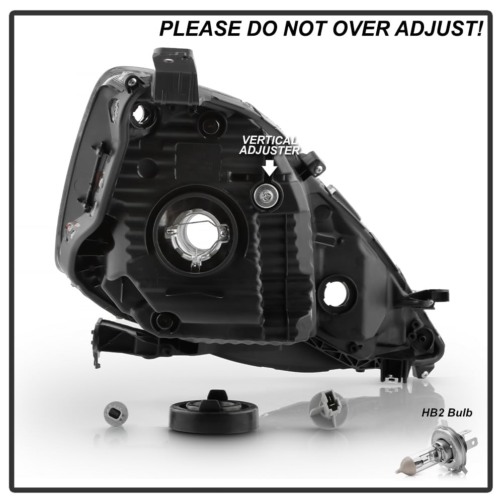 Black Housing Headlights Headlamps Pair Set J394273