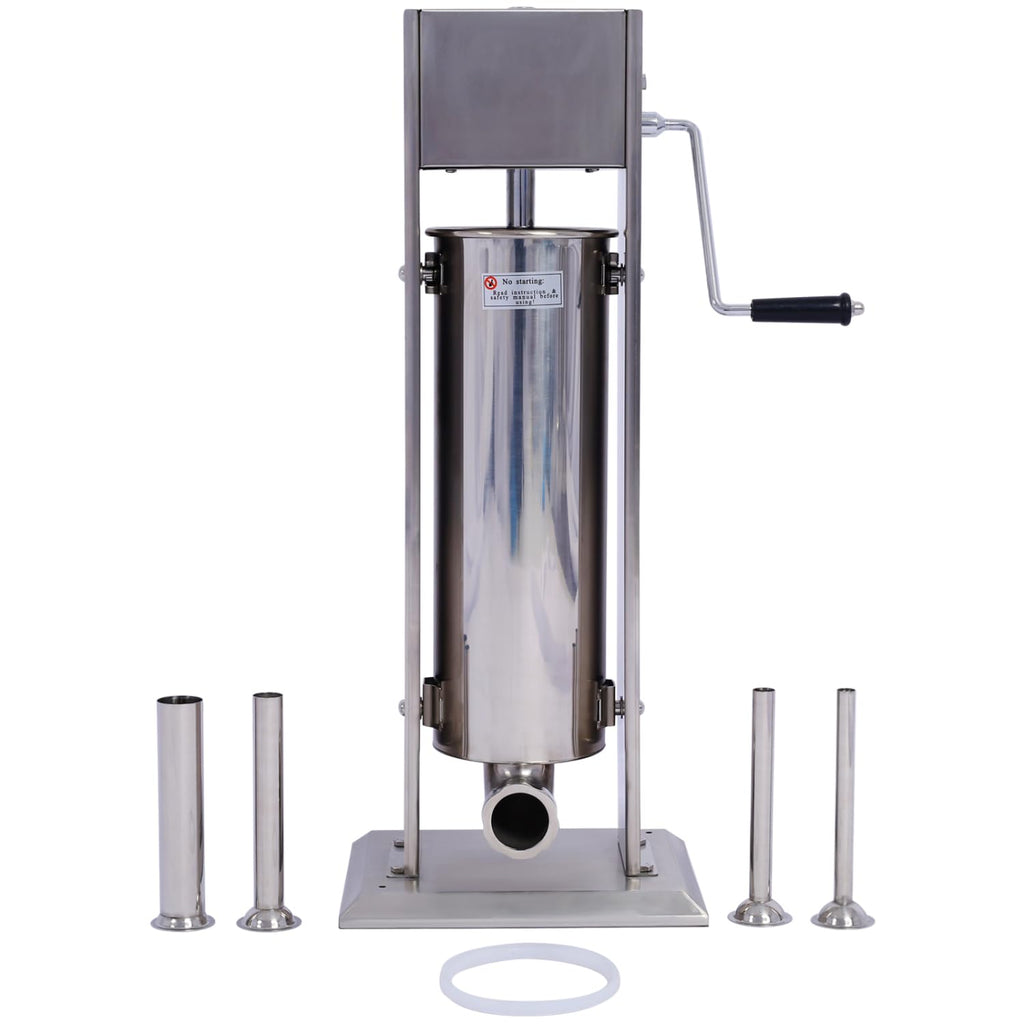 Stainless Steel Vertical Sausage Stuffer 15Lb 4 Nozzles T28014
