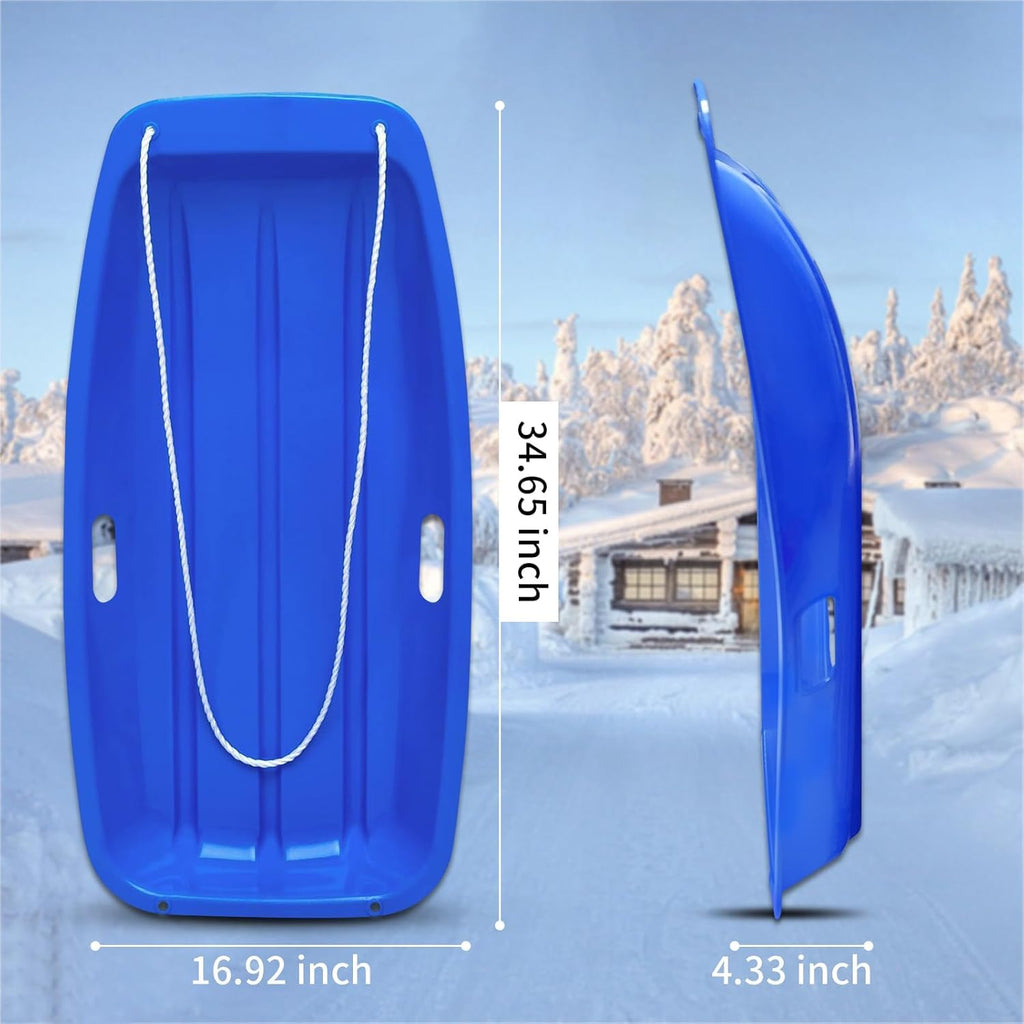 35 inch Plastic Snow Sled with Leash and 2 Handles J9022