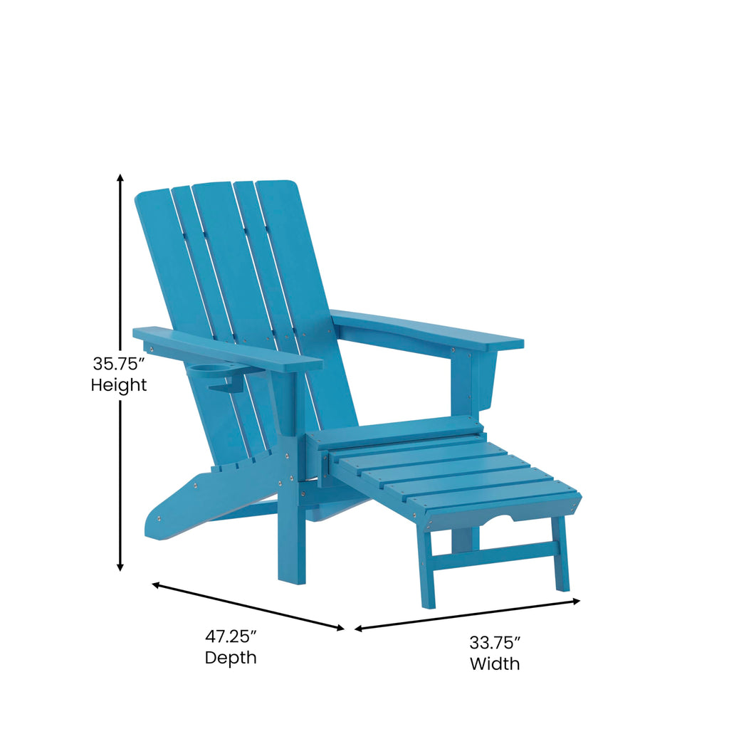 Blue Adirondack Lounge Chair with Ottoman J401174