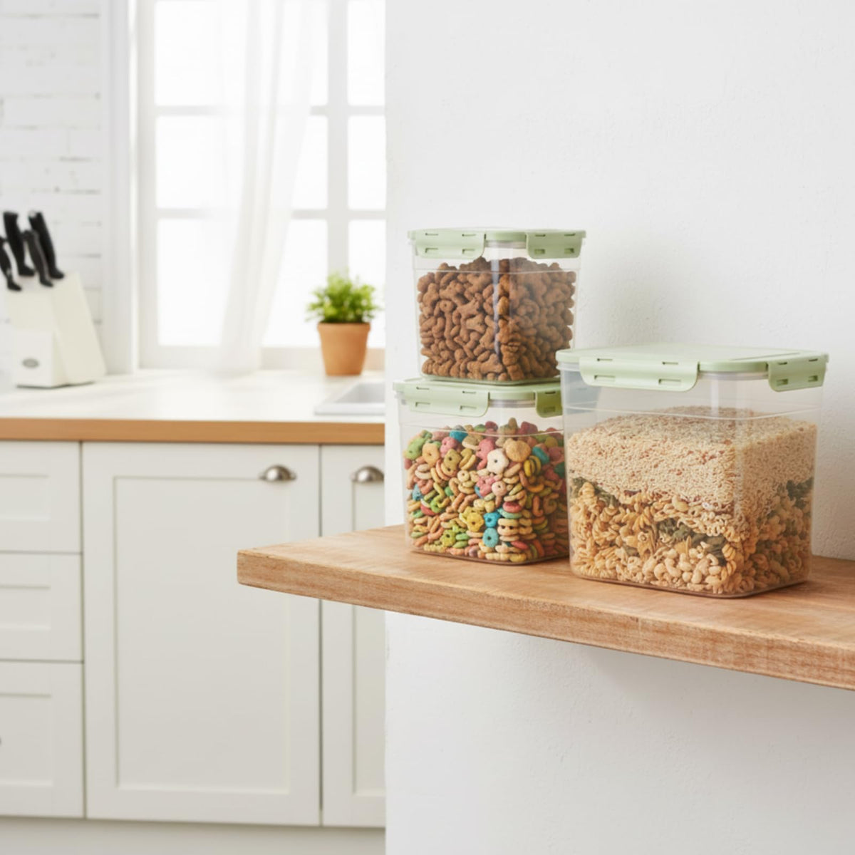 6 Pcs Dog and Cat Food Storage Containers with 2 Scoops Z951580