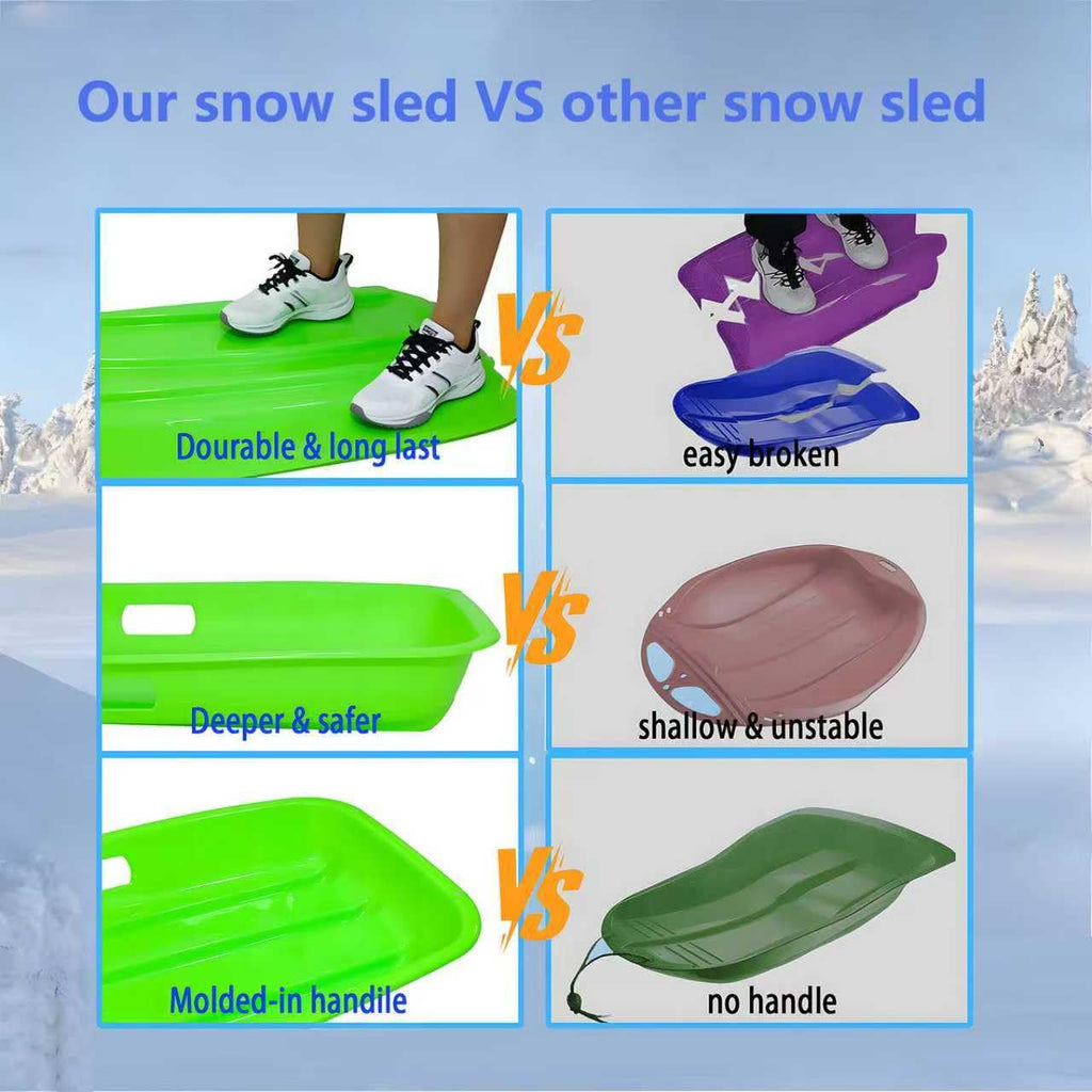 35 inch Plastic Snow Sled with Leash and 2 Handles J9022