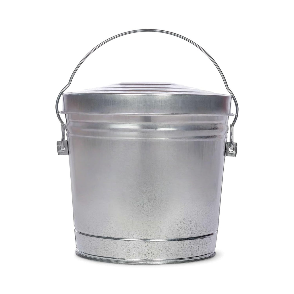 6-Gallon Galvanized Steel Trash Can with Locking Lid X197