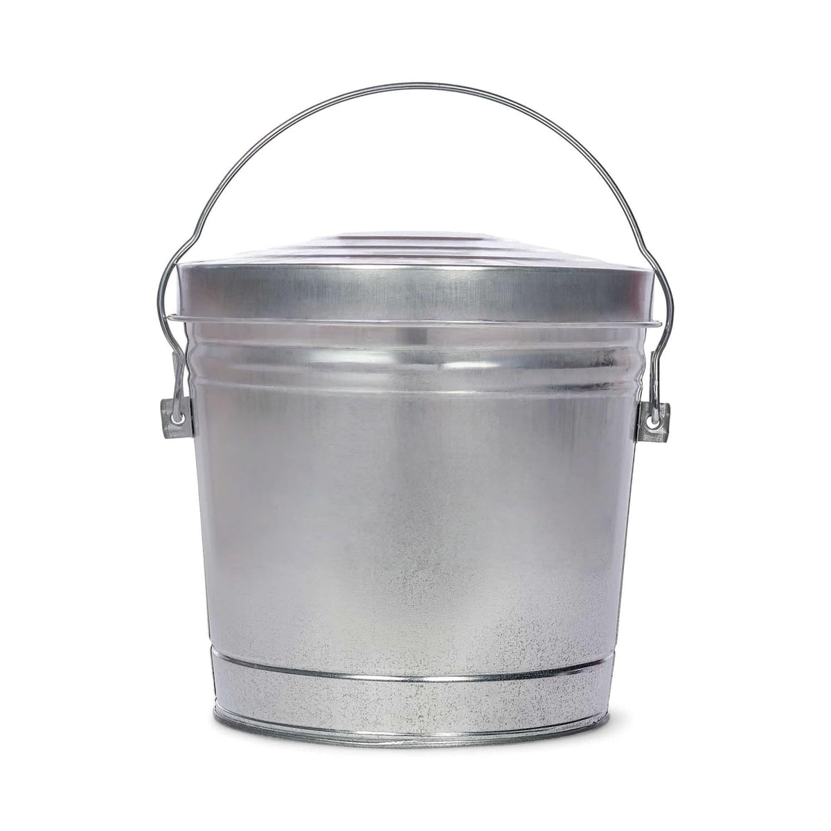 6-Gallon Galvanized Steel Trash Can with Locking Lid X197
