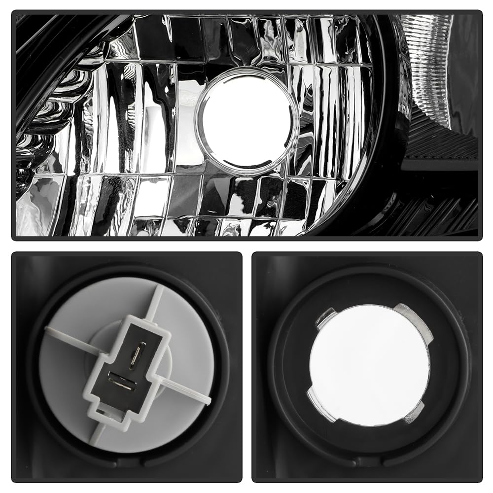 Black Housing Headlights Headlamps Pair Set J394273