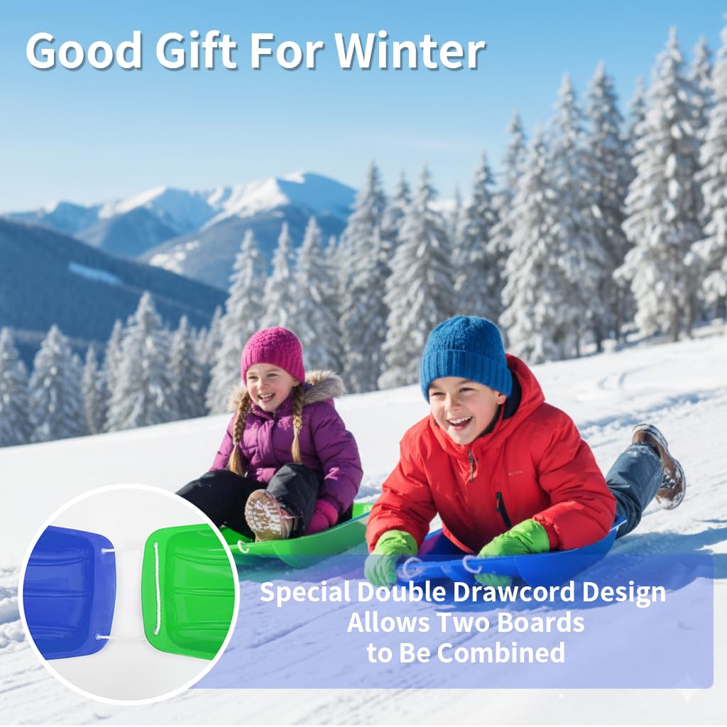 35 inch Plastic Snow Sled with Leash and 2 Handles J9022