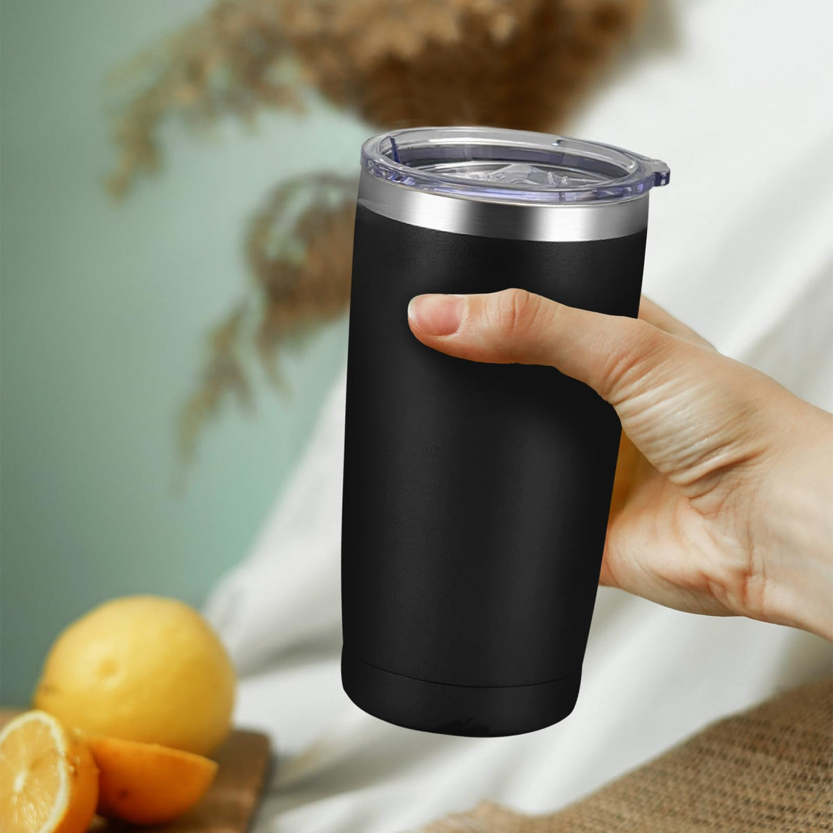 16 Pack Stainless Steel Insulated Tumbler 20oz Black E806