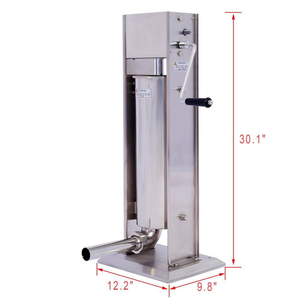 Stainless Steel Vertical Sausage Stuffer 15Lb 4 Nozzles T28014