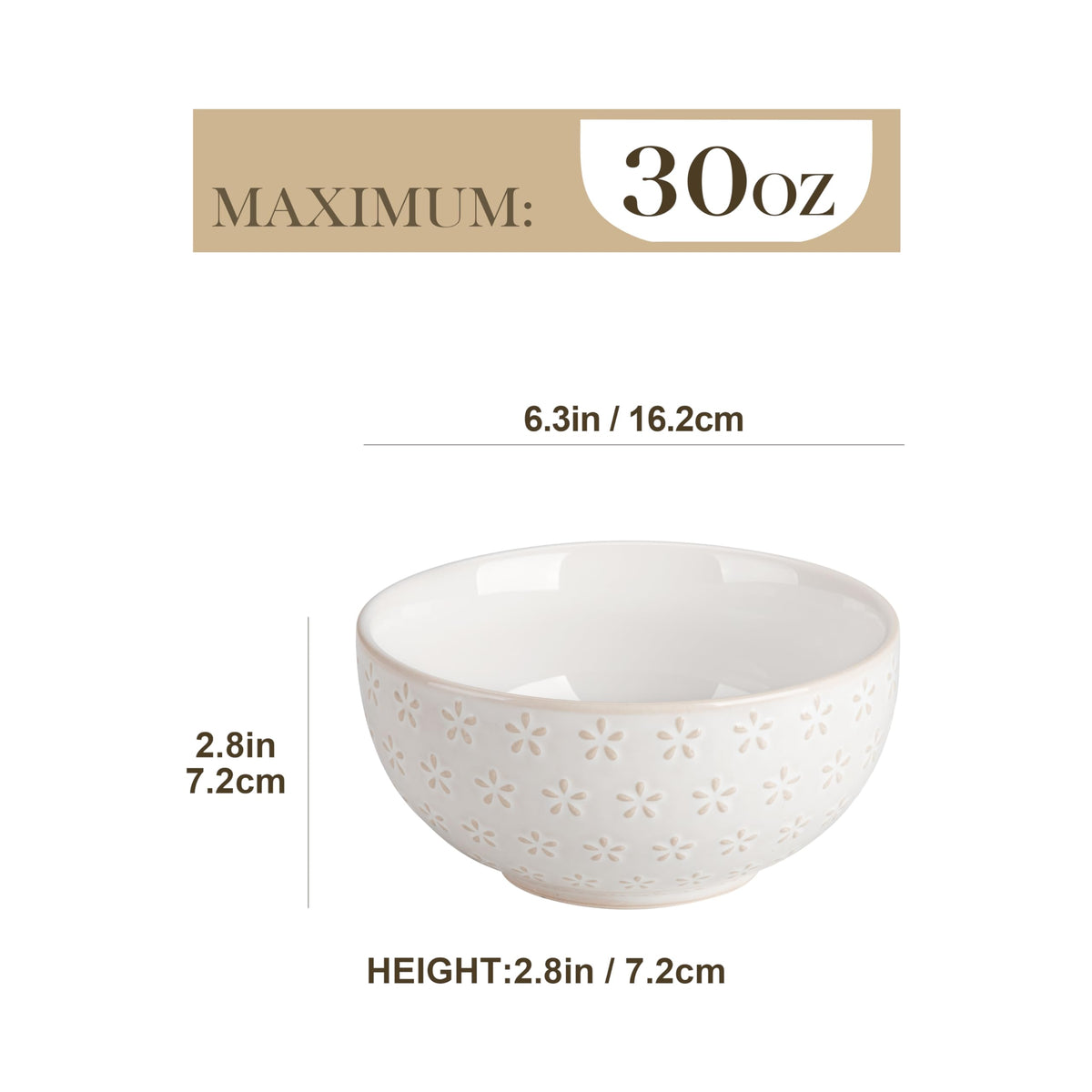 30 Ounce Ceramic Soup Bowls Set of 4 O875