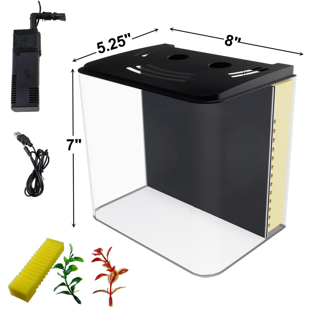 1.2 Gallon Aquarium Starter Kit with LED Light and Water Filter Pump R78333
