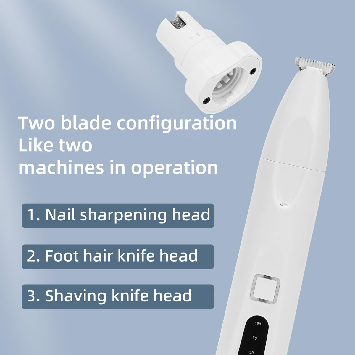 Quiet 2-in-1 Pet Hair Trimmer & Nail Grinder with LED Light T915